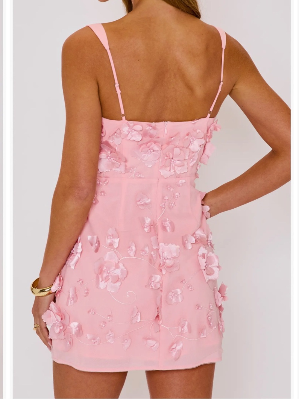 NEW NEVER WORN! VICI COLLECTION Amber Floral Appliqué Minidress XS - Picture 4 of 12